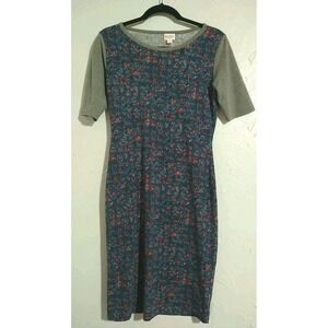 LuLaRoe Dress Ladies S Blue Floral Swing Colorful Summer Comfort Stretch Casual